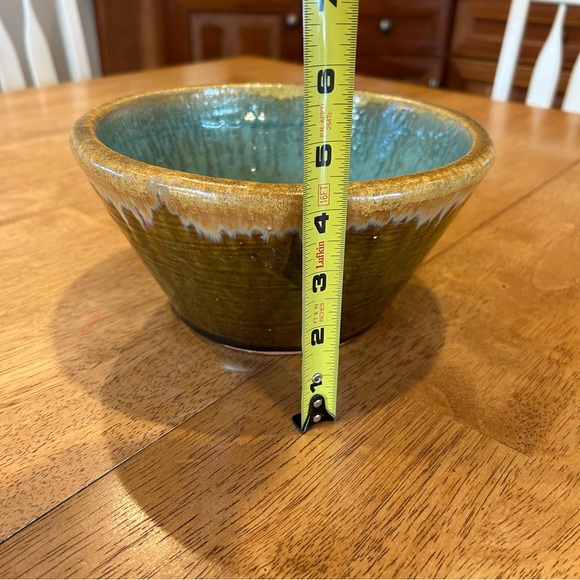 Teal Glazed Ceramic Pottery Bowl - Picture 7 of 7